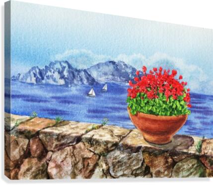 Italy Amalfi Coast Vew Of Anacapri Canvas Print