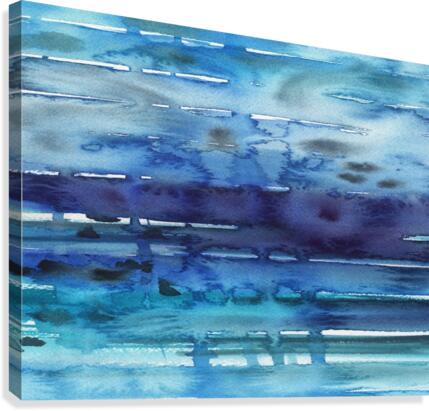 Abstract Blue Seascape Waves And Reflections  Canvas Print