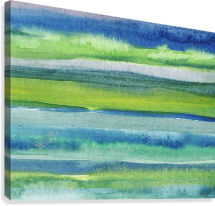 Ocean And Sea Beach Coastal Art Organic Watercolor Abstract Lines II  Impression sur toile