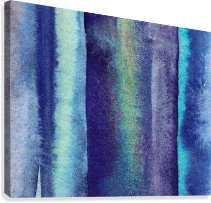 Ocean And Sea Beach Coastal Art Organic Watercolor Abstract Lines V Canvas Print