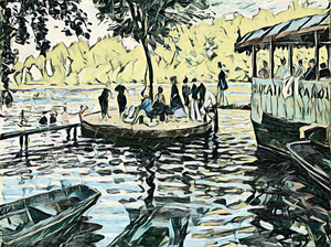 Claude Monet La Grenouillere 1869 ink