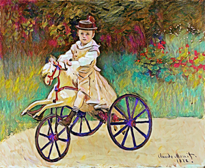 Jean Monet On His Hobby Horse 1872 oil
