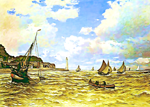 Monet Mouth of the Seine digitized