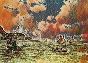 Monet Mouth of the Seine pastel