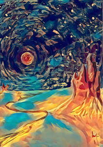 Monet Oil Painting Weeping Willow dig polyart