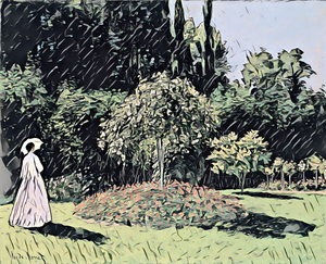 Woman in the Garden 1867 dig ink