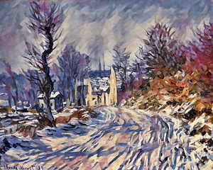 Road to Giverny in Winter oil 2