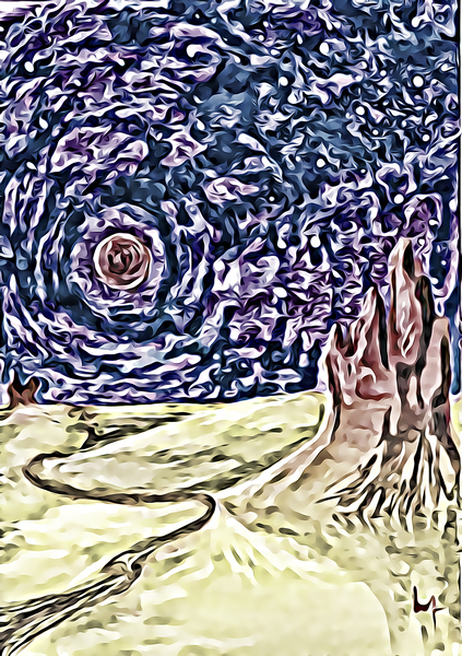Monet Oil Painting Weeping Willow dig graphic