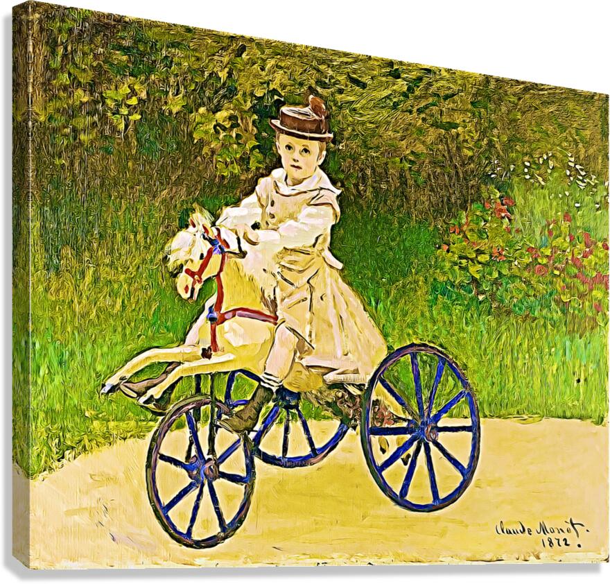 Jean Monet On His Hobby Horse 1872 dig  Canvas Print
