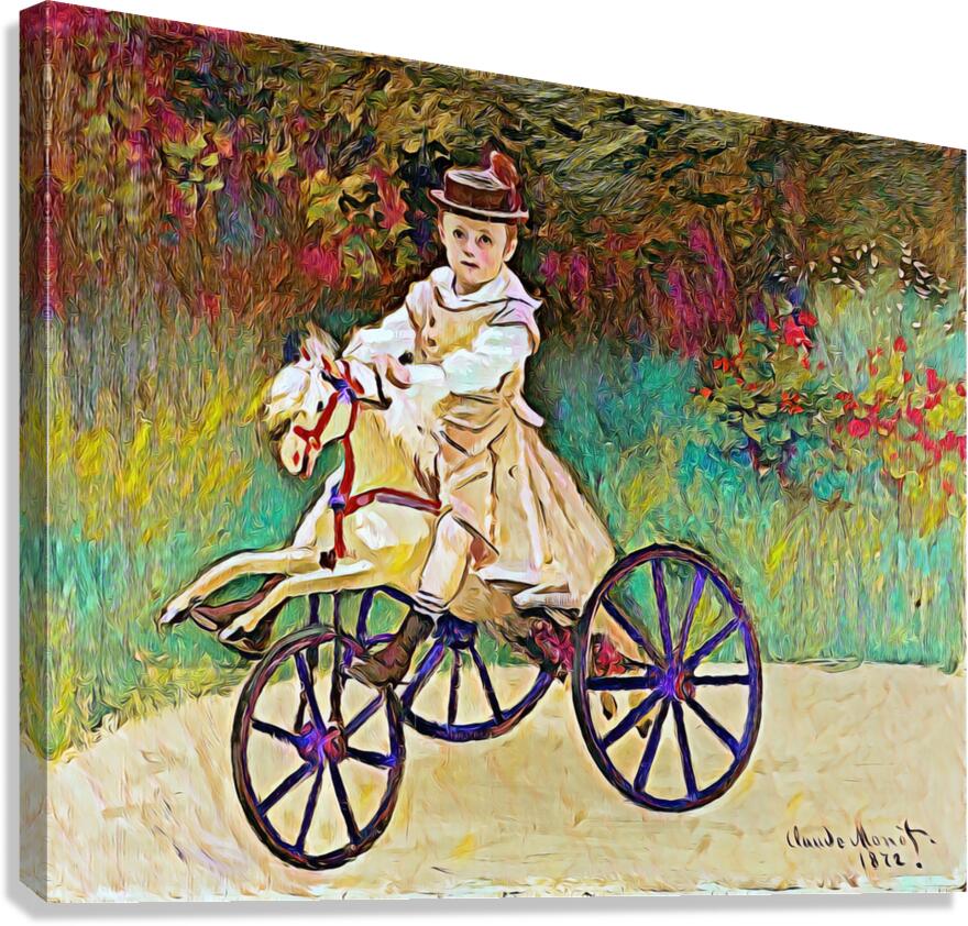 Jean Monet On His Hobby Horse 1872 oil  Canvas Print