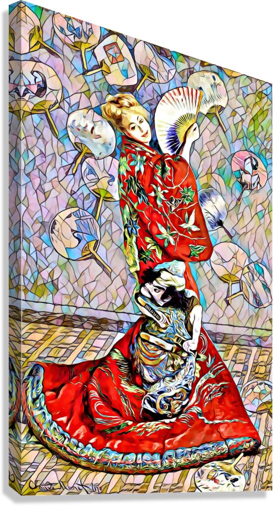Madame Monet en costume japonais 1876 mosaic  Canvas Print