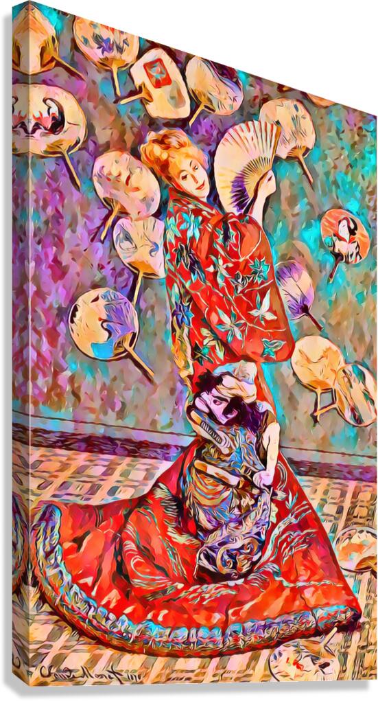 Madame Monet en costume japonais 1876 oil  Canvas Print