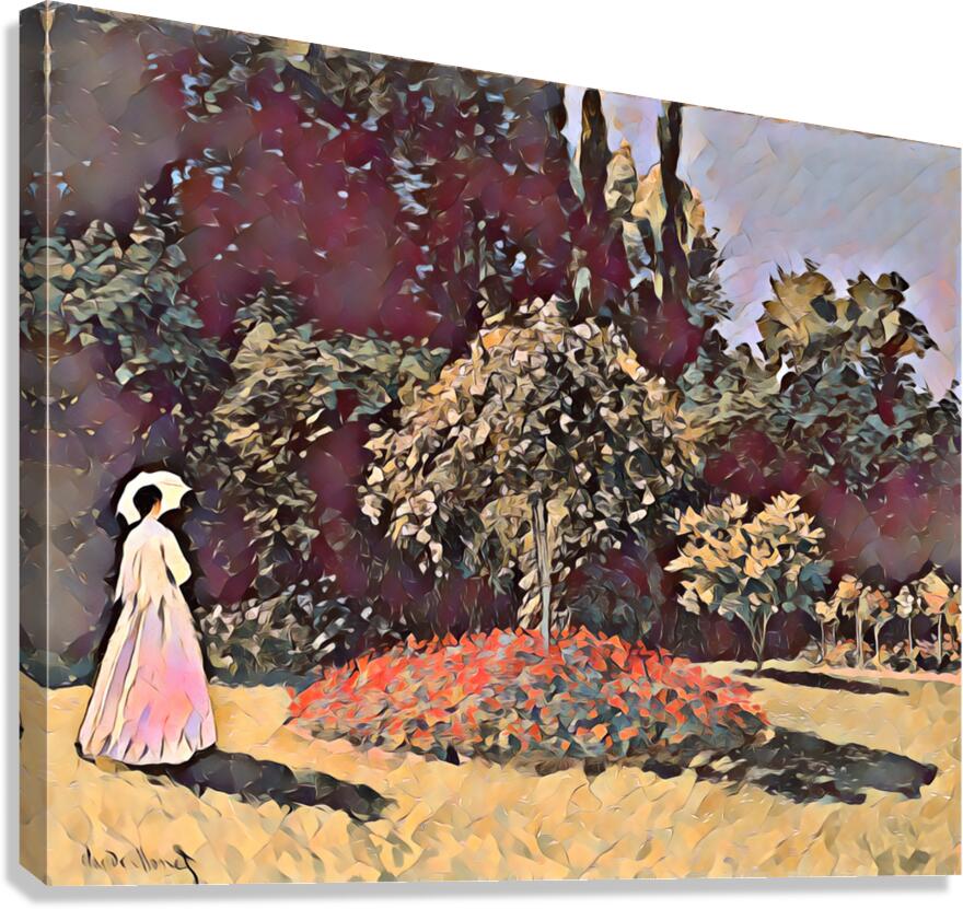 Woman in the Garden 1867 dig oil2  Canvas Print