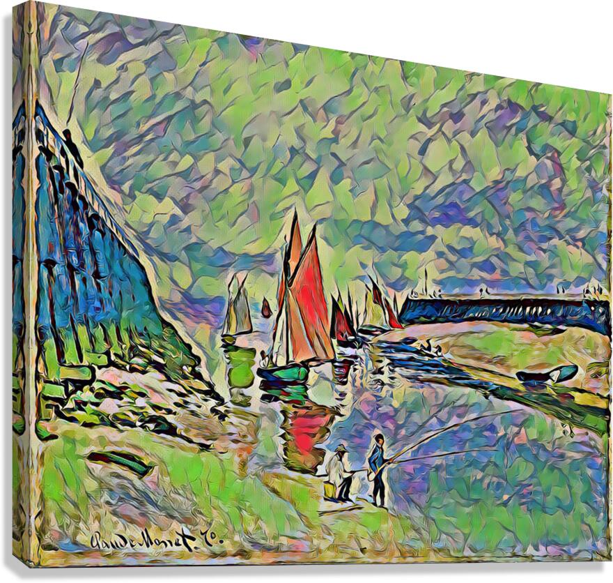 Le port de Trouville Breakwater at Trouville Low  1698624053.5266  Canvas Print