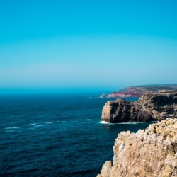 beach sea coast rock ocean horizon
