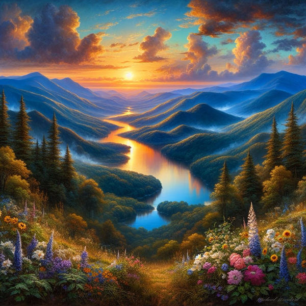 Sunrise Blue Ridge Mountains  Print