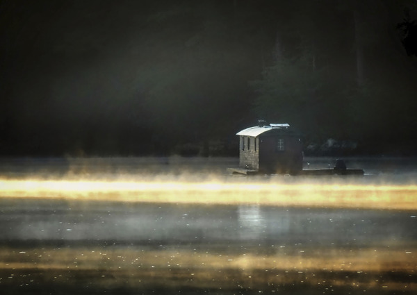 Sunrise on the Boathouse - Brunswick ME Print