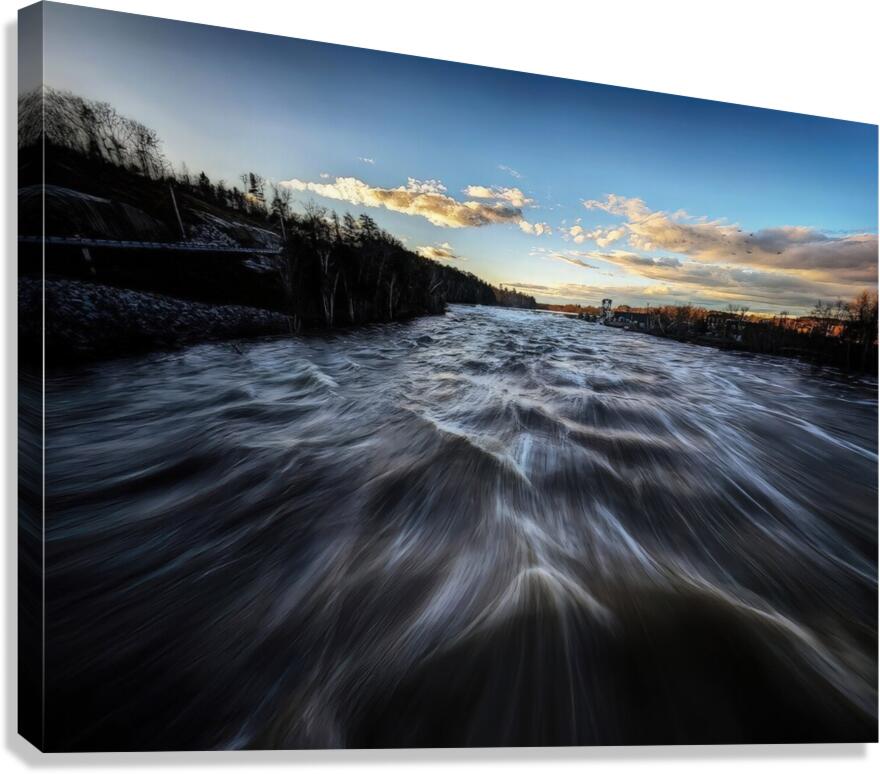 Worumbos Winter Flood - Maine River Wall Art Canvas Print