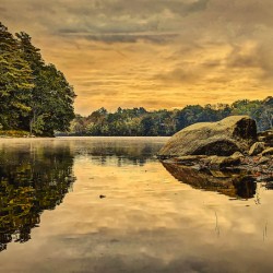 Reflections in the Rain - Maine River Wall Art - Durham Maine