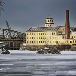 Pjepscot Mill in Winter - Topsham Maine - Maine River Wall Art