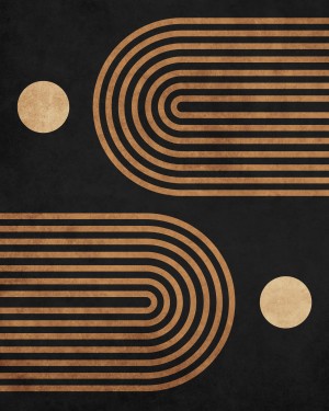Arches on Black - Minimal Geometric Abstract 2