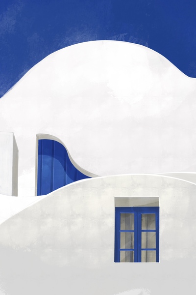 Little Blue Window - Santorini  Greece by Cosmic Soup