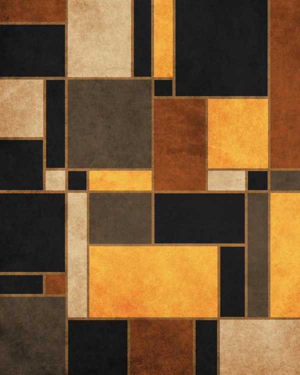 Mondrian Composition Black - Abstract Expressionism 2 by Cosmic Soup