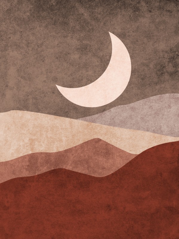 Moonlight Meditations - Abstract Minimal Landscape by Cosmic Soup