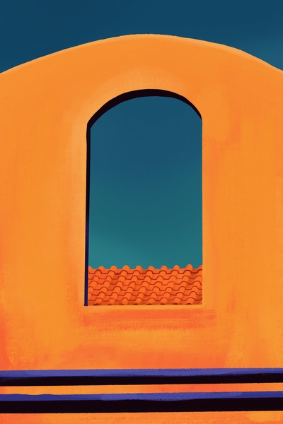 Rooftop Arch Window - Santorini - Greece by Cosmic Soup