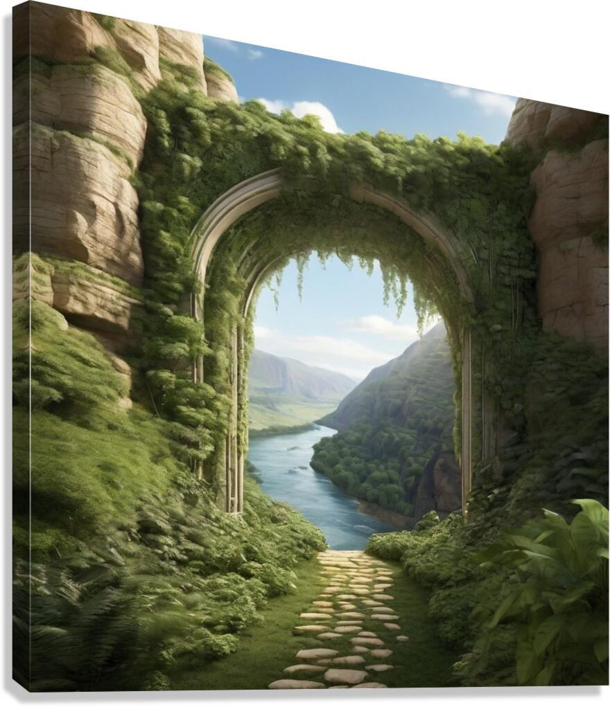  Verdant Archway in a Secret Valley  Canvas Print