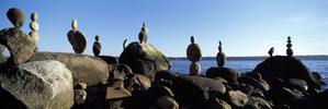 Stacked rocks on the beach Vancouver Canada 112449