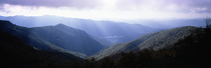 Sunbeams falling on Blue Ridge Mountains North Carolina USA 120096