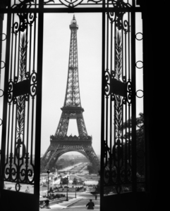 Eiffel tower seen through iron doors ParisFrance 172450