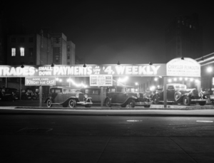 1980s CAR LOT AT NIGHT GREENWICH VILLAGE NYC USA 178516