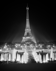 1960s EIFFEL TOWER ACROSS FOUNTAINS NIGHT PARIS 178815