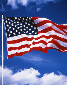 1980s AMERICAN FLAG SKY AND CLOUDS IN BACKGROUND 183876