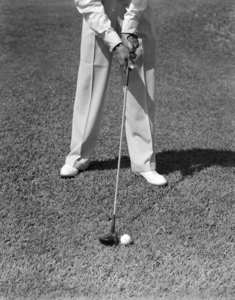 1930s 1940s MAN WITH GOLF CLUB ADDRESSING BALL 187297