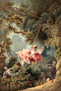 1767 PERSON LOOKING UP DRESS OF MISTRESS ON SWING 189460