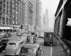 1930s MORNING TRAFFIC MICHIGAN AVE. CHICAGO IL 195668