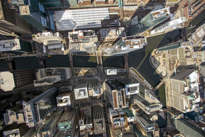 Downtown Chicago drone shot Chicago Illinois US 246278
