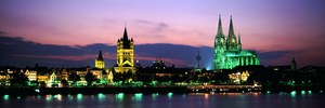 Cathedral w/ Cityscape At Dusk Cologne Germany 42303