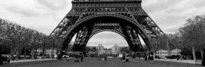 B&W Lower view of the Eiffel Tower in Paris FR 60070