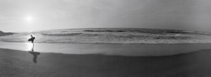 B&W Surfer on beach San Diego California USA 78136