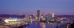 Skyline 2 stadiums Pittsburgh Pennsylvania USA 80271