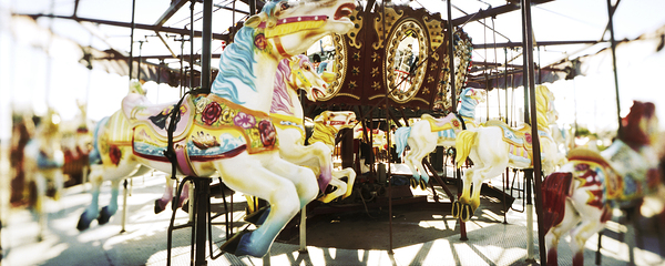 Close-up of carousel horses Coney Island Brooklyn New York City USA 118689 Print