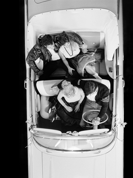 1950s TWO TEEN COUPLES IN CONVERTIBLE CAR 194090 Print