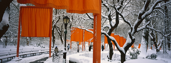 People walking in the The Gates Central Park NYC 90294 by Panoramic Images