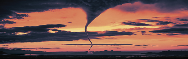 Tornado in the orangeyellow sky 92011 Print