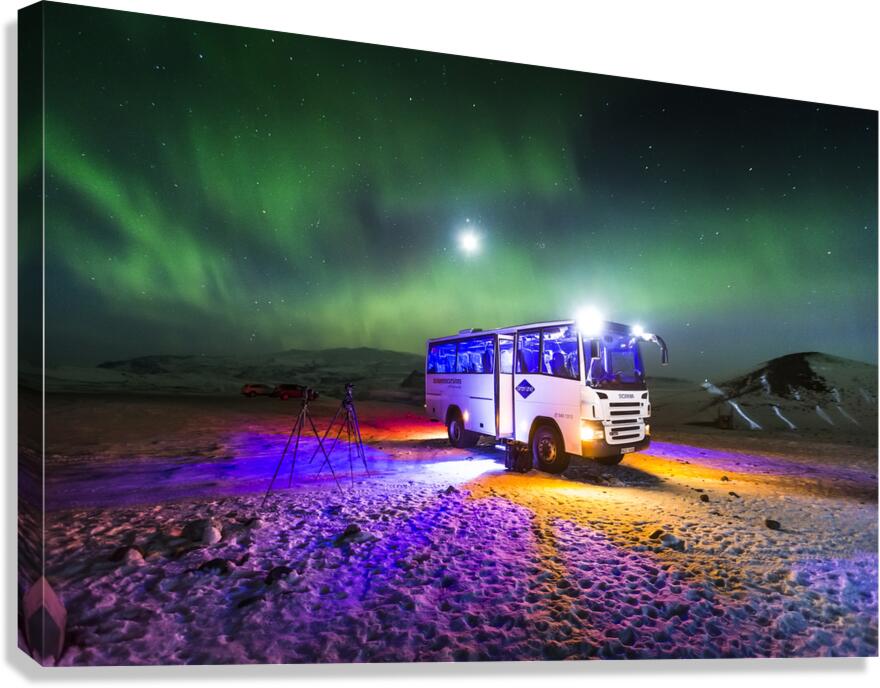 Aurora Borealis Tour Vatnajokull Ice Cap Iceland 168611 Canvas Print