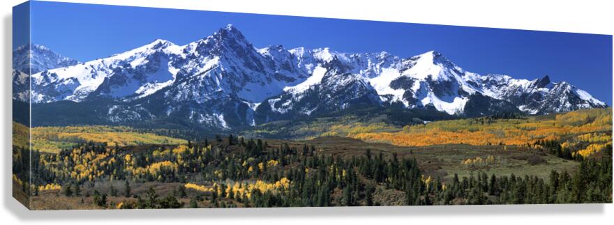 Mountains covered in snow Sneffels Range CO USA 33689 Canvas Print
